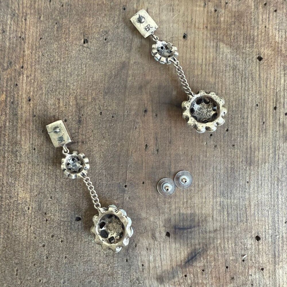 Banana Republic Rhinestone Bombe Dangle Statement Earrings - Picture 6 of 8